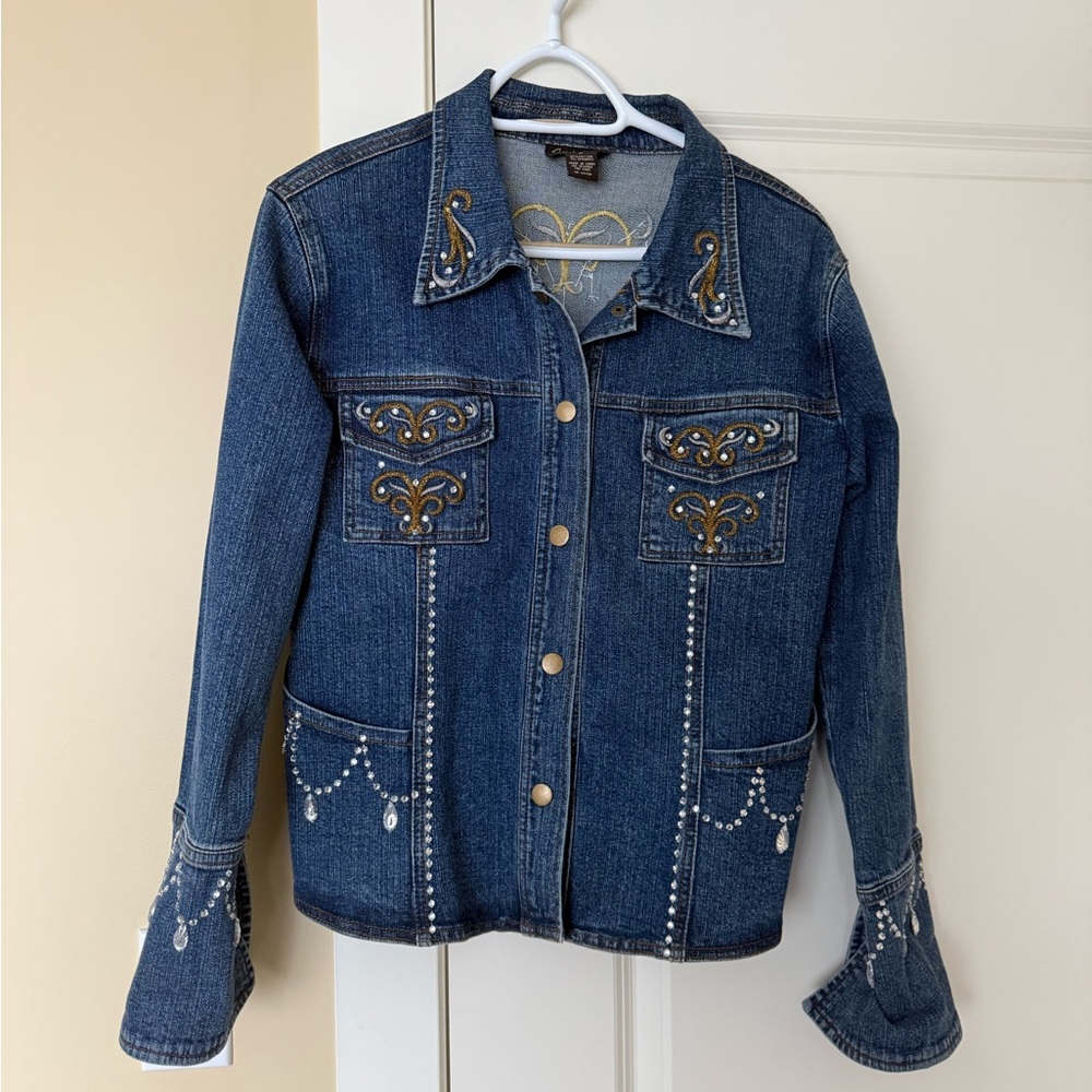 Embellished Denim Jean Jacket by Patti Labelle